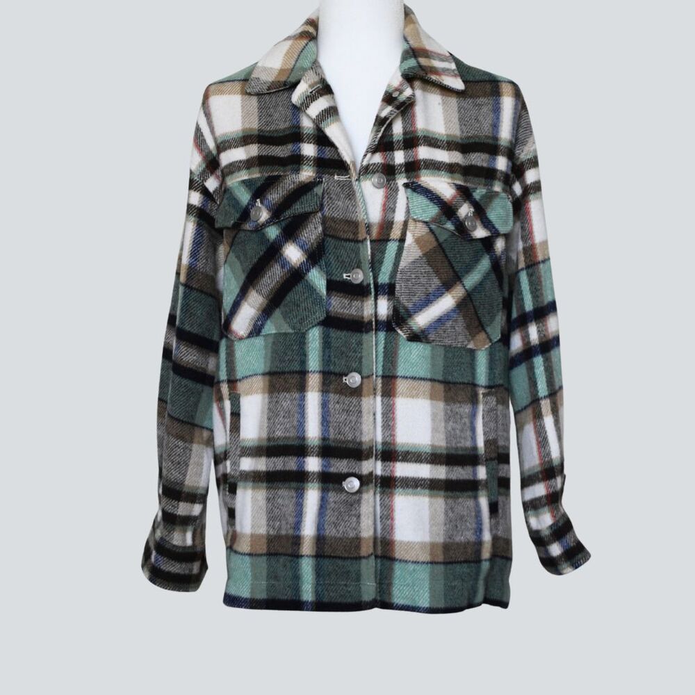 ZARA Women's Oversized Plaid Shacket Size XS